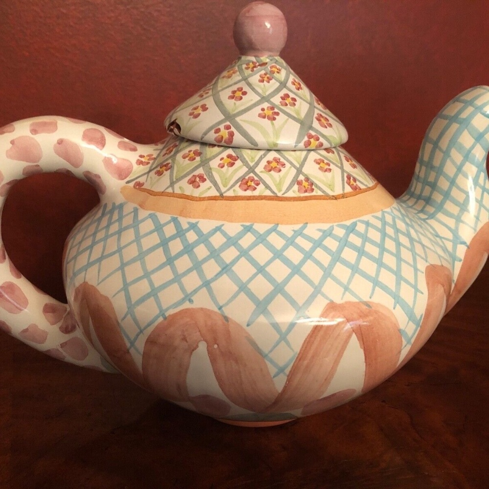 Vintage Mackenzie Childs Heather Teapot